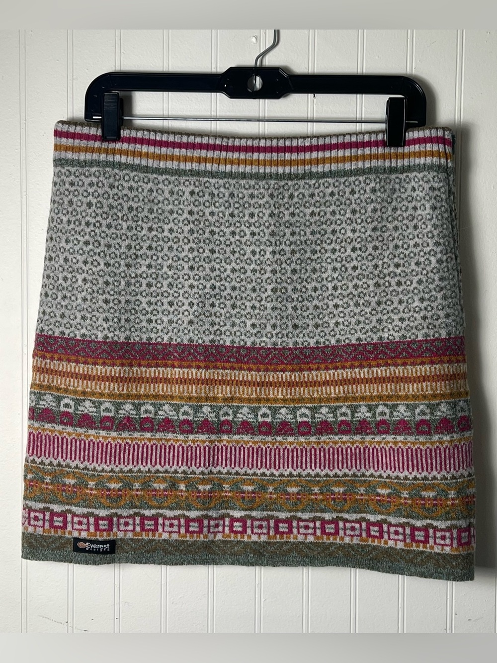 Everest Designs Skirt Womens Medium Lambs Wool Handmade in Nepal Wool Knit